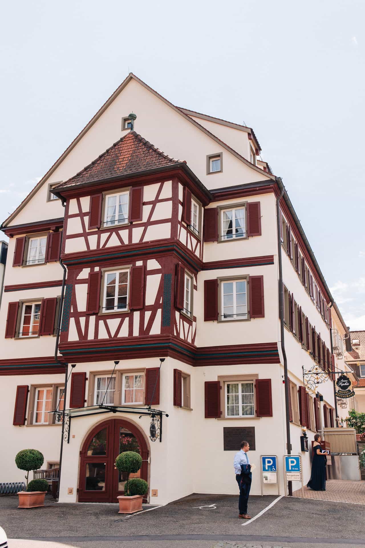Fachwerkfassade des Hotels Anne-Sophie in Künzelsau